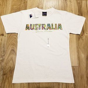 Nwt Australia Down Under T Shirt Size S Australian Aboriginal Art Spell Out Tee